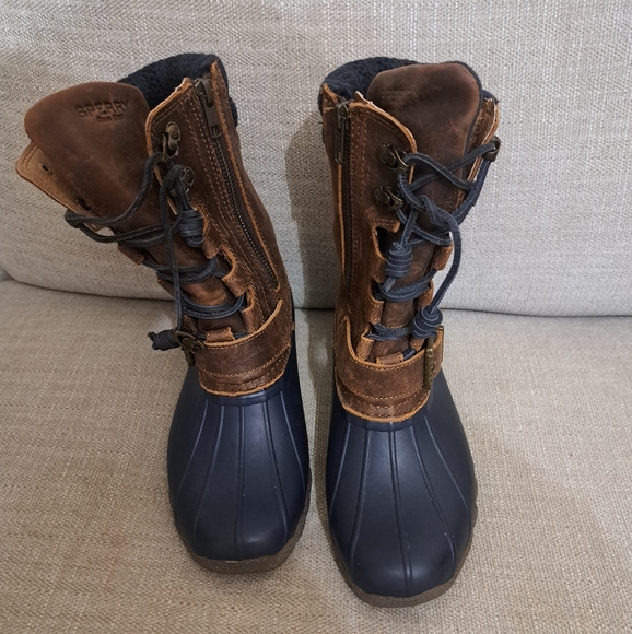 Sperry Brown and Blue Duck Boots - Picture 1 of 3